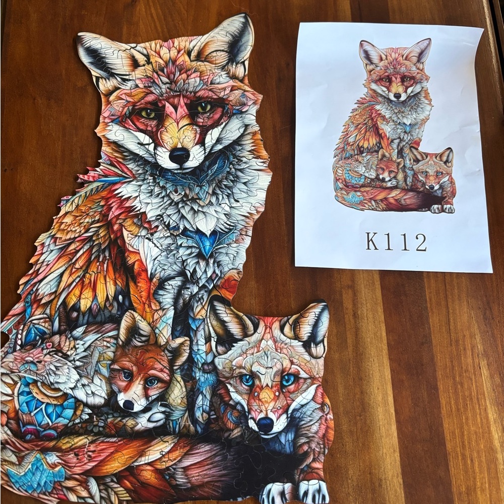 Wooden Fox Jigsaw Puzzle - Challenging for Adults